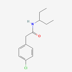 molecular formula C13H18ClNO B3955005 2-(4-chlorophenyl)-N-(pentan-3-yl)acetamide 