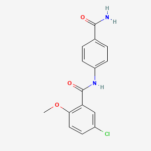 molecular formula C15H13ClN2O3 B3955020 N-(4-carbamoylphenyl)-5-chloro-2-methoxybenzamide 