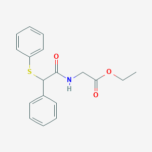 molecular formula C18H19NO3S B3955113 Ethyl 2-[2-phenyl-2-(phenylsulfanyl)acetamido]acetate 