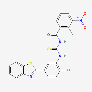 molecular formula C22H15ClN4O3S2 B3955184 N-{[5-(1,3-benzothiazol-2-yl)-2-chlorophenyl]carbamothioyl}-2-methyl-3-nitrobenzamide 