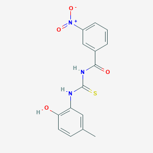 molecular formula C15H13N3O4S B3955188 N-[(2-hydroxy-5-methylphenyl)carbamothioyl]-3-nitrobenzamide 