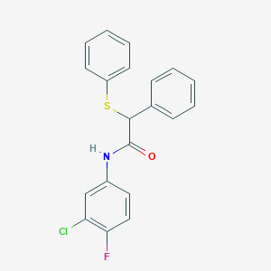 molecular formula C20H15ClFNOS B3955428 N-(3-chloro-4-fluorophenyl)-2-phenyl-2-(phenylsulfanyl)acetamide 