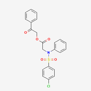 molecular formula C22H18ClNO5S B3955446 phenacyl 2-(N-(4-chlorophenyl)sulfonylanilino)acetate 