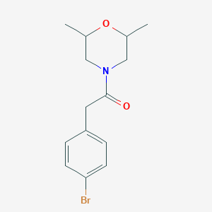 molecular formula C14H18BrNO2 B3955449 2-(4-Bromophenyl)-1-(2,6-dimethylmorpholin-4-yl)ethanone 