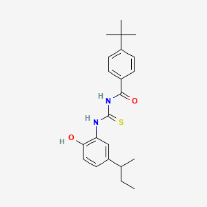 molecular formula C22H28N2O2S B3955464 N-{[5-(butan-2-yl)-2-hydroxyphenyl]carbamothioyl}-4-tert-butylbenzamide 