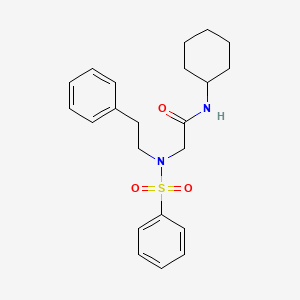molecular formula C22H28N2O3S B3955529 N-cyclohexyl-N~2~-(2-phenylethyl)-N~2~-(phenylsulfonyl)glycinamide 