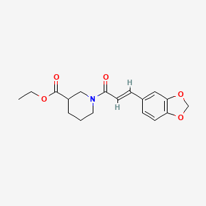 molecular formula C18H21NO5 B3955541 ethyl 1-[(2E)-3-(1,3-benzodioxol-5-yl)prop-2-enoyl]piperidine-3-carboxylate 