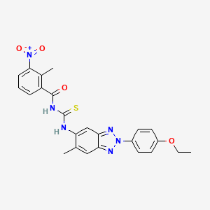 molecular formula C24H22N6O4S B3955620 N-{[2-(4-ethoxyphenyl)-6-methyl-2H-benzotriazol-5-yl]carbamothioyl}-2-methyl-3-nitrobenzamide 