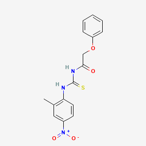 molecular formula C16H15N3O4S B3955674 N-[(2-methyl-4-nitrophenyl)carbamothioyl]-2-phenoxyacetamide 