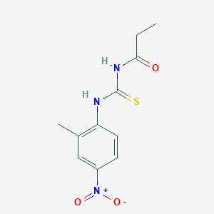 molecular formula C11H13N3O3S B3955704 N-[(2-methyl-4-nitrophenyl)carbamothioyl]propanamide 
