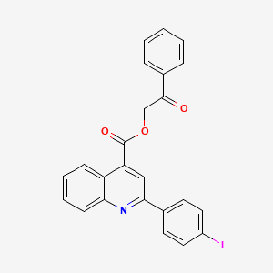 molecular formula C24H16INO3 B3955717 Phenacyl 2-(4-iodophenyl)quinoline-4-carboxylate 