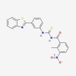 molecular formula C22H16N4O3S2 B3955726 N-{[3-(1,3-benzothiazol-2-yl)phenyl]carbamothioyl}-2-methyl-3-nitrobenzamide 