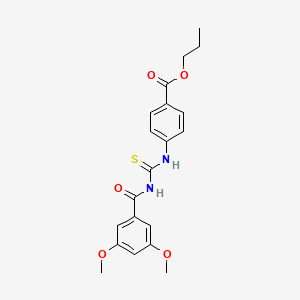 molecular formula C20H22N2O5S B3955773 Propyl 4-({[(3,5-dimethoxyphenyl)carbonyl]carbamothioyl}amino)benzoate 