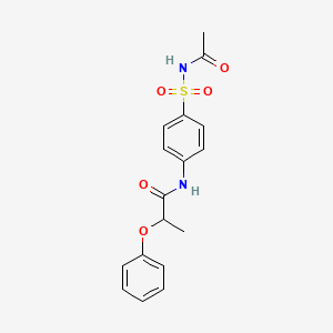 molecular formula C17H18N2O5S B3955806 N-[4-(acetylsulfamoyl)phenyl]-2-phenoxypropanamide 