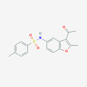 molecular formula C18H17NO4S B395583 N-(3-acetyl-2-methyl-1-benzofuran-5-yl)-4-methylbenzenesulfonamide 