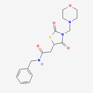 molecular formula C17H21N3O4S B3955855 N-benzyl-2-[3-(morpholin-4-ylmethyl)-2,4-dioxo-1,3-thiazolidin-5-yl]acetamide 
