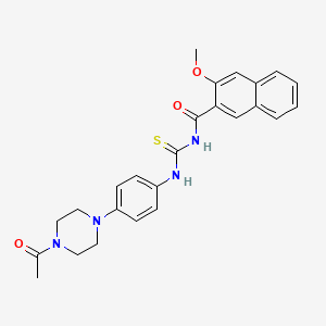 molecular formula C25H26N4O3S B3955879 N-{[4-(4-acetylpiperazin-1-yl)phenyl]carbamothioyl}-3-methoxynaphthalene-2-carboxamide 