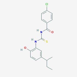 molecular formula C18H19ClN2O2S B3956007 N-{[5-(butan-2-yl)-2-hydroxyphenyl]carbamothioyl}-4-chlorobenzamide 