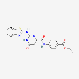 molecular formula C21H19N5O4S B3956076 Ethyl 4-({[2-(1,3-benzothiazol-2-ylamino)-6-oxo-1,4,5,6-tetrahydropyrimidin-4-yl]carbonyl}amino)benzoate 
