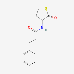 molecular formula C13H15NO2S B3956143 N-(2-oxothiolan-3-yl)-3-phenylpropanamide 