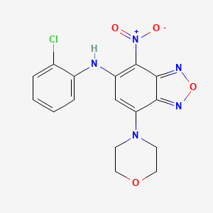 molecular formula C16H14ClN5O4 B3956242 N-(2-chlorophenyl)-7-(morpholin-4-yl)-4-nitro-2,1,3-benzoxadiazol-5-amine 