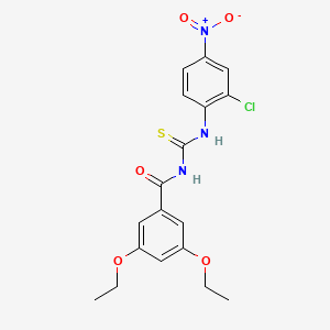 molecular formula C18H18ClN3O5S B3956272 N-[(2-chloro-4-nitrophenyl)carbamothioyl]-3,5-diethoxybenzamide 