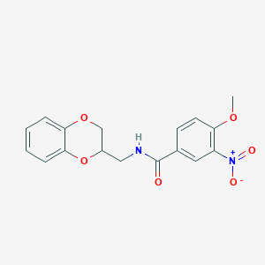 molecular formula C17H16N2O6 B3956410 N-(2,3-dihydro-1,4-benzodioxin-2-ylmethyl)-4-methoxy-3-nitrobenzamide 