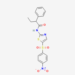 molecular formula C19H17N3O5S2 B3956418 N-{5-[(4-nitrophenyl)sulfonyl]-1,3-thiazol-2-yl}-2-phenylbutanamide 