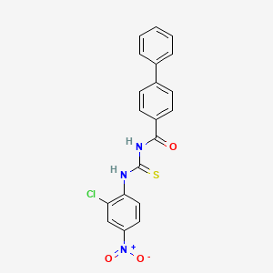 molecular formula C20H14ClN3O3S B3956448 N-{[(2-chloro-4-nitrophenyl)amino]carbonothioyl}-4-biphenylcarboxamide 
