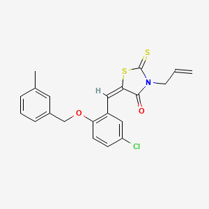 molecular formula C21H18ClNO2S2 B3956484 (5E)-5-[[5-chloro-2-[(3-methylphenyl)methoxy]phenyl]methylidene]-3-prop-2-enyl-2-sulfanylidene-1,3-thiazolidin-4-one 