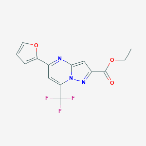molecular formula C14H10F3N3O3 B395649 ethyl 5-(2-furyl)-7-(trifluoromethyl)pyrazolo[1,5-a]pyrimidine-2-carboxylate 