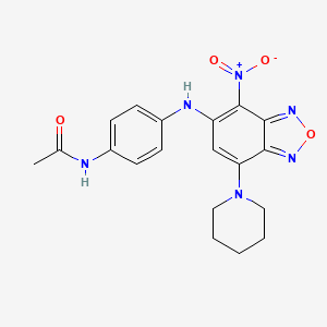 molecular formula C19H20N6O4 B3956493 N-(4-{[4-nitro-7-(piperidin-1-yl)-2,1,3-benzoxadiazol-5-yl]amino}phenyl)acetamide 