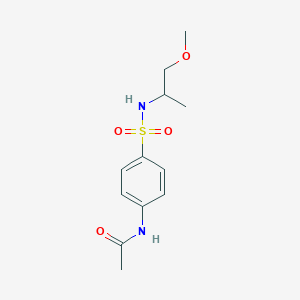 molecular formula C12H18N2O4S B3956509 N-{4-[(1-methoxypropan-2-yl)sulfamoyl]phenyl}acetamide 