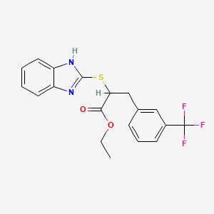 molecular formula C19H17F3N2O2S B3956660 ethyl 2-(1H-benzimidazol-2-ylsulfanyl)-3-[3-(trifluoromethyl)phenyl]propanoate 