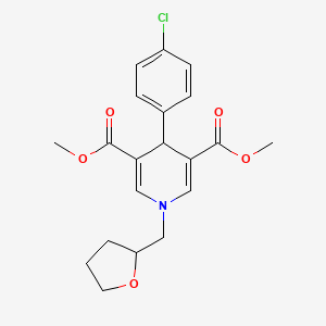 molecular formula C20H22ClNO5 B3956700 Dimethyl 4-(4-chlorophenyl)-1-(tetrahydrofuran-2-ylmethyl)-1,4-dihydropyridine-3,5-dicarboxylate 