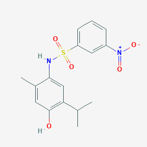 molecular formula C16H18N2O5S B3956746 N-(4-hydroxy-2-methyl-5-propan-2-ylphenyl)-3-nitrobenzenesulfonamide 