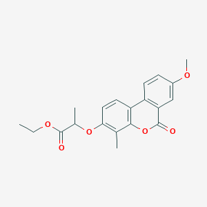molecular formula C20H20O6 B3956796 ETHYL 2-({8-METHOXY-4-METHYL-6-OXO-6H-BENZO[C]CHROMEN-3-YL}OXY)PROPANOATE 