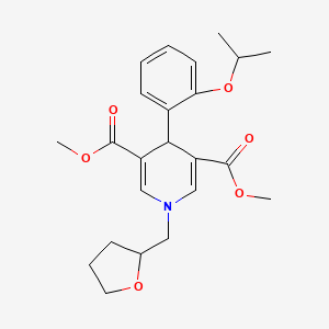 molecular formula C23H29NO6 B3956946 Dimethyl 4-[2-(propan-2-yloxy)phenyl]-1-(tetrahydrofuran-2-ylmethyl)-1,4-dihydropyridine-3,5-dicarboxylate 