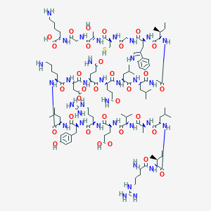molecular formula C119H196N34O32S B039570 H-Arg-Ile-Leu-Ala-Val-Glu-Arg-Tyr-Leu-Lys-Asp-Gln-Gln-Leu-Leu-Gly-Ile-Trp-Gly-Cys-Ser-Gly-Lys-OH CAS No. 117137-84-5