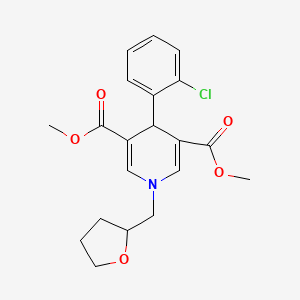 molecular formula C20H22ClNO5 B3957044 Dimethyl 4-(2-chlorophenyl)-1-(tetrahydrofuran-2-ylmethyl)-1,4-dihydropyridine-3,5-dicarboxylate 