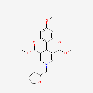 molecular formula C22H27NO6 B3957056 Dimethyl 4-(4-ethoxyphenyl)-1-(tetrahydrofuran-2-ylmethyl)-1,4-dihydropyridine-3,5-dicarboxylate 