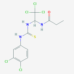 molecular formula C12H12Cl5N3OS B3957115 N-[2,2,2-trichloro-1-[(3,4-dichlorophenyl)carbamothioylamino]ethyl]propanamide 