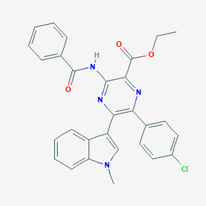 molecular formula C29H23ClN4O3 B395742 ethyl 3-(benzoylamino)-6-(4-chlorophenyl)-5-(1-methyl-1H-indol-3-yl)-2-pyrazinecarboxylate 