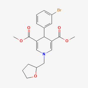 molecular formula C20H22BrNO5 B3957428 Dimethyl 4-(3-bromophenyl)-1-(tetrahydrofuran-2-ylmethyl)-1,4-dihydropyridine-3,5-dicarboxylate 