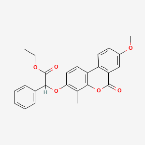 molecular formula C25H22O6 B3957522 ETHYL 2-({8-METHOXY-4-METHYL-6-OXO-6H-BENZO[C]CHROMEN-3-YL}OXY)-2-PHENYLACETATE 