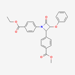 molecular formula C26H23NO6 B3957546 Ethyl methyl 4,4'-(4-oxo-3-phenoxyazetidine-1,2-diyl)dibenzoate 
