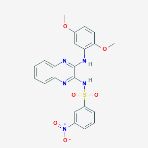 molecular formula C22H19N5O6S B3957656 N-(3-(2,5-dimethoxyphenylamino)quinoxalin-2-yl)-3-nitrobenzenesulfonamide 