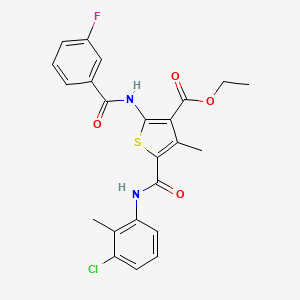molecular formula C23H20ClFN2O4S B3957710 ETHYL 5-[(3-CHLORO-2-METHYLPHENYL)CARBAMOYL]-2-(3-FLUOROBENZAMIDO)-4-METHYLTHIOPHENE-3-CARBOXYLATE 