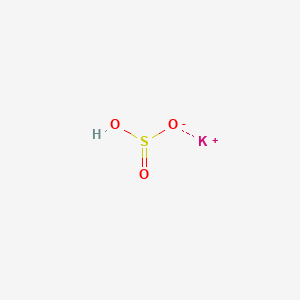 molecular formula KHSO3in aqueous solution B039578 亚硫酸氢钾 CAS No. 7773-03-7