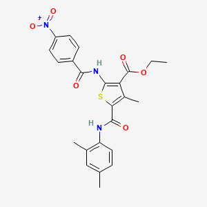 molecular formula C24H23N3O6S B3957838 ETHYL 5-[(2,4-DIMETHYLPHENYL)CARBAMOYL]-4-METHYL-2-(4-NITROBENZAMIDO)THIOPHENE-3-CARBOXYLATE 